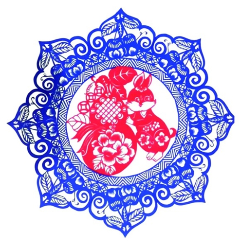 王君剪纸作品《福禄康瑞》